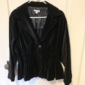 Cotton Velvet Jacket Black 1x